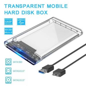 Transparent USB 3.0 2.5inch SATA HDD ,SSD External Enclosure Mobile Hard Disk Drive Box Case