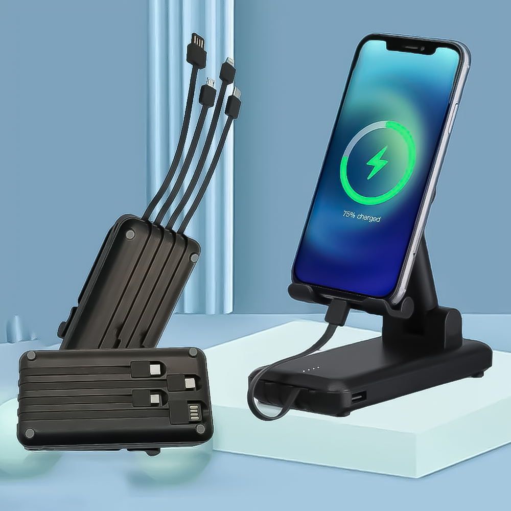 Charging Cable Lightweight Power Bank with Mobile Stand