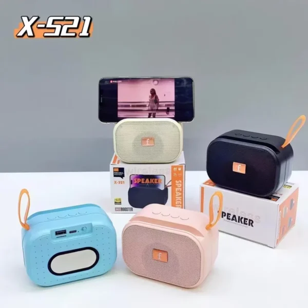 Wireless Bluetooth X-521 , USB, SD Card & FM Radio Supported Hi-Fi Audio Extra Bass Speaker Bluetooth Speaker - Image 2