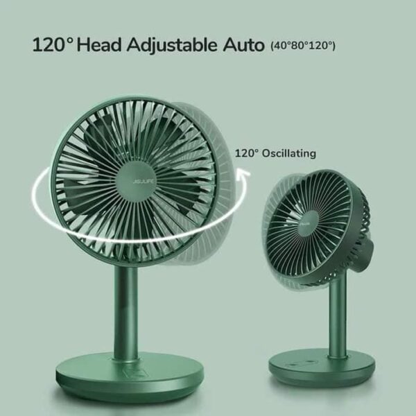 JISULIFE FA13P OSCILLATING EXTENDABLE 8000MAH CORDLESS RECHARGEABLE DESK FAN