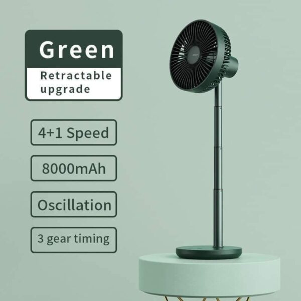 JISULIFE FA13P OSCILLATING EXTENDABLE 8000MAH CORDLESS RECHARGEABLE DESK FAN - Image 2