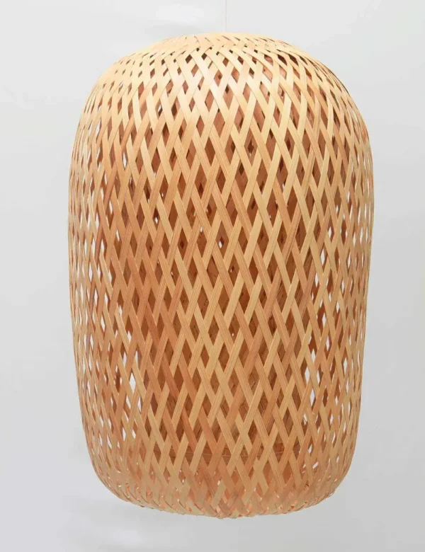 Earth friendly Bamboo Made Oval Shaped Hanging Lamp Shaded - Image 2