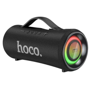 Product details of Hoco HA10 Oleada Outdoor Wireless Bluetooth Speaker Size: 318*137*136mm; Weight: 2017g Bluetooth 5.4 chip: JL JL6956C Battery capacity: 3000mAh; Charging time: 4 hours Use time: 4 hours Speaker unit: 78mm*2, power: 20W*2 Support Bluetooth, TWS, FM, U disk, TF card, AUX and other modes Hoco HA10 Bluetooth Speaker Price in Bangladesh – Hoco Bangladesh The Hoco HA10 Oleada is a high-performance bluetooth speaker built for the outdoors, offering powerful sound, versatility, and long-lasting battery life. If you’re searching for a reliable speaker at a competitive bluetooth speaker price in Bangladesh, this one delivers beyond expectations. Powered by a robust JL6956C Bluetooth 5.4 chip, the Hoco HA10 ensures seamless wireless connectivity with your smartphone, laptop, or any Bluetooth-enabled device. It features dual 78mm speaker units that provide a combined output of 40W (20W*2)—perfect for outdoor events, beach hangouts, or home parties. The 3000mAh battery supports up to 4 hours of continuous playtime and recharges in just 4 hours, making it a powerful yet portable audio solution. Its wide compatibility includes TWS, FM radio, TF card, U disk, AUX, and more—perfect for every use case.