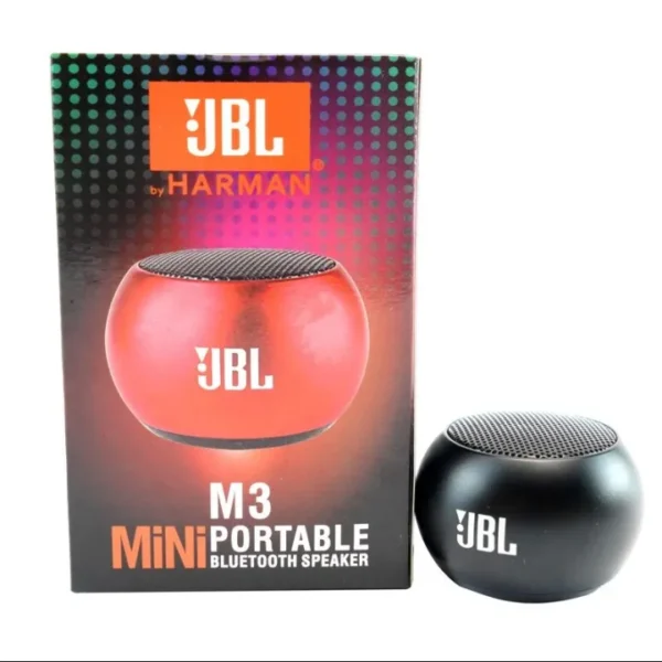 JBL M3 Full Specification Item Speaker Model ✅ M3 Brand JBL Speaker Usage Standard Speaker Type Mini Total Speaker One Speaker Total Power 4W Satellite Speaker Standard Audio Input Wireless JBL M3 Description JBL M3 mini speaker features a 4.2V Bluetooth and 2.4G wireless music transmission system. A 4W high-powered amplifier system is used for outstanding sound quality. Built-in memory of 800mAh allows for continuous playback for up to 5 hours. Stereo systems, iPods, laptops, smartphones, and other devices are compatible without the need for a cable to be connected to a specific jack port.