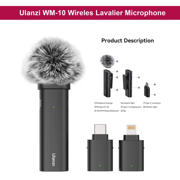 Ulanzi WM-10 Wireless Clip-on Microphone